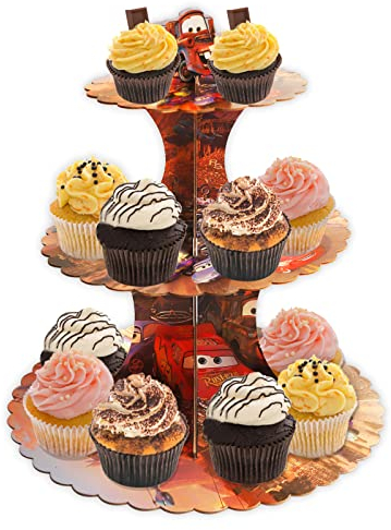 VIYAAN Cupcake Halter Aus Pappe 3 Etagen, Cupcake Ständer, Cupcakeständer Pappe Kuchenständer, Karton Kuchenständer Runder, Muffin Ständer, für Gebäck Muffin Kuchen Brötchen Party Hochzeit