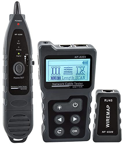 ARWIC Network Cable Tester, 4 in 1 Network Cable Tracker with PoE and NCV for CAT5e/CAT6/CAT6a, Ethernet Network Tester Poe Cable Tester with TDR Function and Illuminate Function