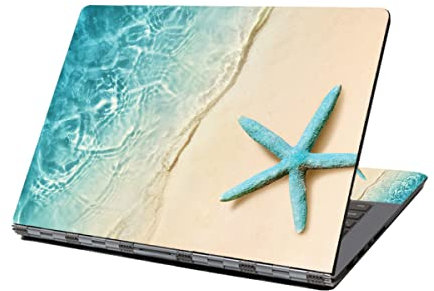 eyscar Adesivo per laptop da 13, 13,3, 14, 15,4, 15,6, 15,6 pollici, in vinile, per PC (stelle marine in spiaggia), NEK1215