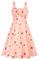 Belle Poque BP0380S22 Robe de Cocktail décontractée pour Femme Élégante Robe Spaghetti décontractée trapèze, pêche et Orange Clair, L