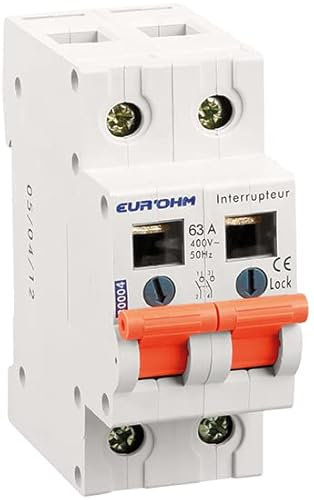 EUR'OHM Interrupteur 2 pôles AC22A à coupure pleinement visible - IP20 63A - Matériel électrique