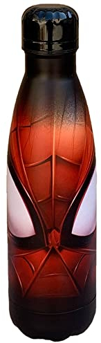 CARTOON Bouteille isotherme en acier inoxydable avec bouchon dévissable, bouteille isotherme en acier inoxydable pour enfants garçons, 500 ml (Spiderman, noir)