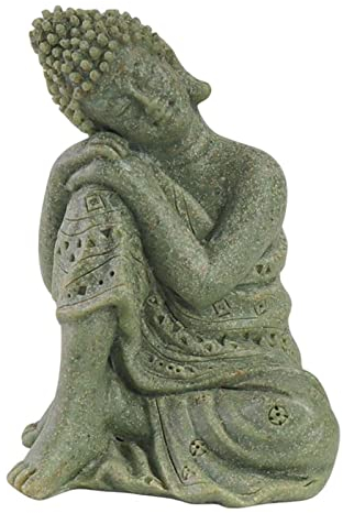 MagiDeal Thailand Buddha Figur, Harz Buddha Statue, Buddha Skulptur Ornament Vintage Stil Kunstwerk für Wohnzimmer Outdoor Indoor Schreibtisch Dekoration, Stil D 7,5 x 7 x 10,3 cm