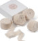 Chiffonband Seidenband Beige, FAKILO 18,3 Meter Chiffon Band, 25mm Dünn fransen chiffon seidenband für Hochzeit, Hochzeitsstrauß und Geburtstag Geschenk, Tischdekoration