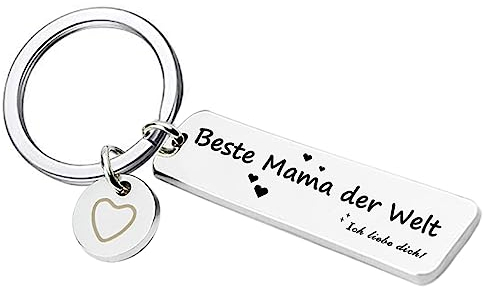 Tecreo Beste Mama Schlüsselanhänger, Geschenk für Mutter, Silber