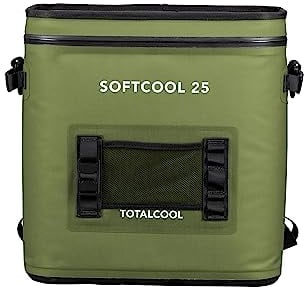 Softcool - Portable Camping Cooler - Off Grid Cool Box - Soft Picnic Family Coolbag - Insulated Fishing Cool Box - Insulated Thermal Camping Food Cooler Bag - 25 Litre Camo Green