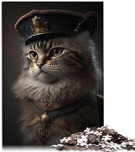 Puzzles für Erwachsene und Kinder, Napoleon Kleid, Katze, Puzzle für Erwachsene, 1000 Teile, Papppuzzles, Geschenkspielzeug, 10,27 x 20,47 Zoll/26 x 38 cm.