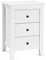 COSTWAY Bedside Table, Wooden Nightstand End Sofa Side Table with 3 Drawers, Modern Bedside Cabinet Accent Tea Tables Storage Unit for Living Room Bedroom Office (1, White)