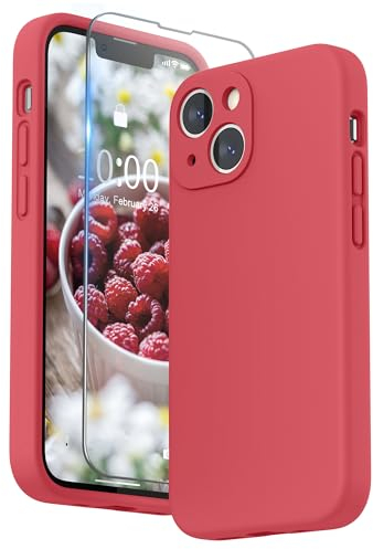 SURPHY Liquid Silicone Case for iPhone 13 mini Case, Individual Protection for Each Lens Shockproof Rubber Full Body Thickened Design for iPhone 13 mini 5.4 inch 2021 (Guava)