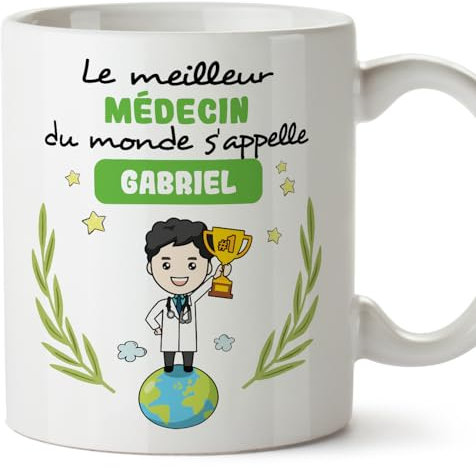 Mugffins Tasses Personnalisables pour MÉDECIN homme - En Français - Cadeau Personalisé- Tu Meilleur du Monde - 11 oz / 330 ml