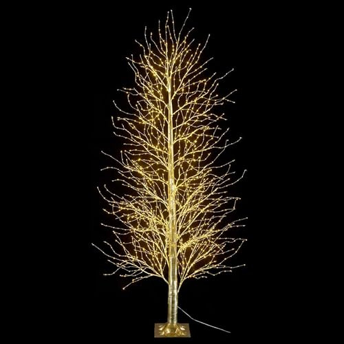 Gruppo Maruccia - Albero Natalizio Luminoso con 2000 Luci Led Bianco Caldo - Albero di Natale Artificiale per Interni ed Esterni Altezza 2,4 Metri 351 Rami Luminosi