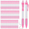 Nudiuhis Lot de 50 stylos à bille rétractables en vrac - rose - Encre noire - Pour fournitures de bureau, femmes et filles - Cadeau - Rose