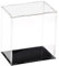 Recogwood Transparente Acryl-Vitrine, 15 x 10 x 20 cm, zusammenbaubar, Würfel-Organizer, Ständer, staubdichter Schutz, Vitrine mit schwarzem Sockel für Actionfiguren, Spielzeug, Sammlerstücke