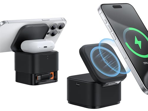 Baseus BS-W531 Cargador Inalámbrico 2 en 1 con Magsafe 20W Negro