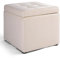 CASART Faux Leather Storage Ottoman, 40x40x40CM Cube Pouffe Toy Box Foot Stool, Home Office Living Room Organiser Chest, 150KG Weight Capacity (Creamy White, 40 x 40 x 40cm)