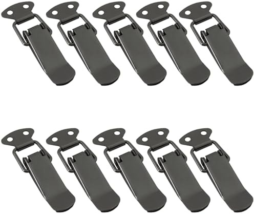 SOTECH 10 Stück Spannverschluss LATCH Edelstahloptik 78 mm | Kniehebelspanner Hebelverschluss Kistenverschluss für Werkzeugkasten, Truhe, Tische, Schränke