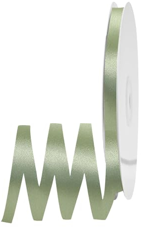 Satinband Salbeigrün 6mm Breit Geschenkband Satin,91m Satinbänder Salbeigrün Schleifenband Dekoband Seidenband Geschenkverpackung Stoffband Geschenkbänder für Dekorieren Basteln Kleid Hochzeit