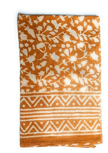 Mehrzweck-Sarong-Schal, extra groß, indische Baumwolle, handbedruckt, Sarong-Schal, Strandtuch, Pareo, gelb, XL