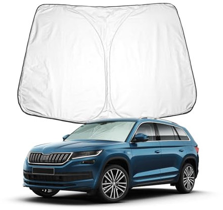 BIXUAN kompatibel mit Skoda Kodiaq 2017-2023 Windschutzscheibe Sonnenschutz für Kodiaq das Auto Frontscheibenabdeckung Windschutz für Frontscheibe Blockiert UV Abdeckung Faltbar
