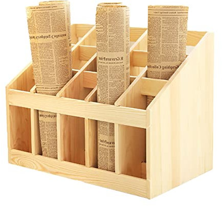 Golf Bag Storage Rack Wooden Yoga Mat Storage Rack, 15-Slot Yoga Mat Rack, Large Floor Stand Yoga Mat Holder for Foam Rollers Carpet Mats, for Garage Kindergarten School