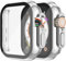Misxi 2 Pezzi PC Cover con Protezione dello Schermo in Vetro Temperato Compatibile con Apple Watch Ultra 2 / Ultra 49mm, Custodia Leggera Anti-Caduta per iWatch, 1 Argento + 1 Trasparente