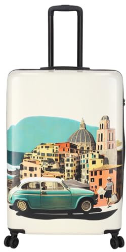 Kenorada Reisetrolley STONEWOOD 4W | Koffer mit Vier Rollen | stabile ABS Hartschale und TSA Zahlenschloss | Trolley mit Reißverschluss | mit modernem Foto Motiv (Auto, L - großer Koffer)