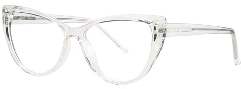 moomoobird Mode Gläser Blaues Licht Cat Eye Gläser Rahmen für Frauen TR90 Brillen CP Acetat Tempel (transparent)