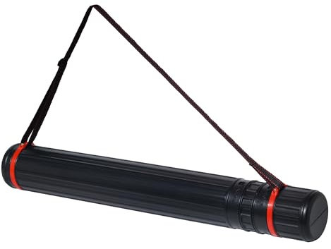 TOUROCMONT Rouleau de transport pour posters, posters et croquis - Longueur et sangle de transport réglables, Φ 8,5 cm - Noir, Rouleau d'affiche