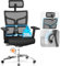 MELOKEA 200kg Portata Sedia da Ufficio Ergonomica per Persone Pesanti, Sedia XXL Grande per Obesi con Supporto Lombare Automatico, Inclinazione 122°, Braccioli 3D,EN12520 (Nero)