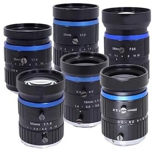 NEWTRASI Obiettivo Grande Apertura Obiettivo for Fotocamera con Attacco C da 1 Pollice 100mm 16mm 20mm 25mm 35mm 50mm Obiettivo for Visione Artificiale con Messa a Fuoco Fissa(50mm)