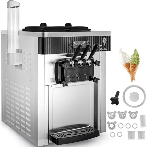 Máquina de helado suave comercial 2200W, 6L*2 tolvas, 2+1 sabores 20-28L/h helado helado máquina que hace la máquina