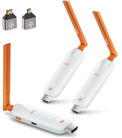 Wireless HDMI Transmitter and 2 Receivers - Bis zu 6 RXs, TIMBOOTECH Kabellos Sender 2 Empfänger 5G UHD, HDMI Funkübertragung Video von Laptop/TV Box/Kamera zu Multi TVs/Beamer/Monitors 165FT