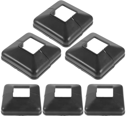 Mikinona 6 pièces Cache Poteaux Carrés Vinyle Protection Décorative pour Balcon Escalier Garde-corps Résistant