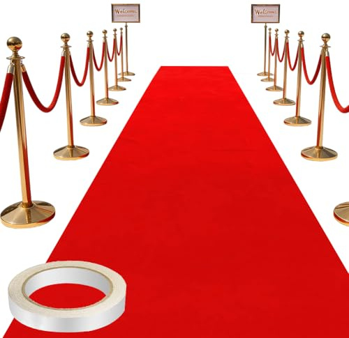 Roter Teppich Läufer, Hochzeitsteppich Messeteppich Eventteppich, 1x5m