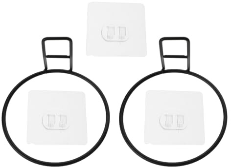Garneck Lot de 2 Supports Muraux en Fer pour Gamelles D’Animaux Domestiques, Fixation sans Perçage 3 Adhésifs, Support Fixe Suspendu pour Bols D’Alimentation de Chiens et Chats, Entretien