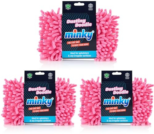 Minky Dusting Doodle 3 Pack, Anti-Bacterial Duster with Elastic Strap
