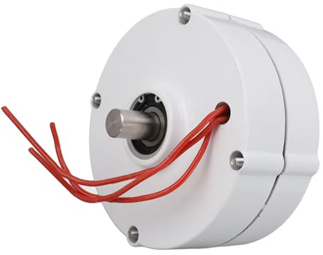 Aolidsive Generador de Imán Permanente 24V 100W Alternador Trifásico Aleación de Aluminio Eje Doble para Usuarios de Turbinas Eólicas Verticales u Horizontales Diseño Compacto de 14x14cm (200W)