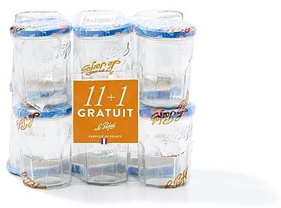 Le Parfait 1978019.0 Lot de 12 Confituriers Verre Transparent 24,0 x 16,0 x 23,0 cm