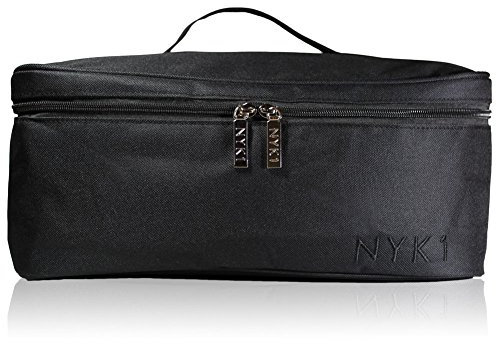 Make Up Beauty Cosmetic Bag - Large Travel Wash Case Bags for Women Girls Storage of Makeup Cosmetics, Toiletry Pouch for Brushes Toiletries Kids Brush Kit Nail Art Lamp Set, Splash Waterproof (BLACK)