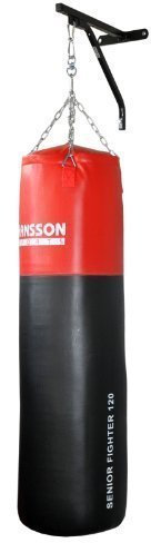 Hansson.Sports Boxsack gefüllt 33kg 120x35cm mit Wandhalter, Stahlkette & Drehwirbel