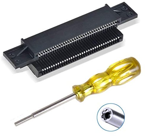 EEEKit Connecteur NES 72 broches de remplacement avec Tournevis de 3,8 mm outil pour Nintendo NES 8-Bit Systems, Noir