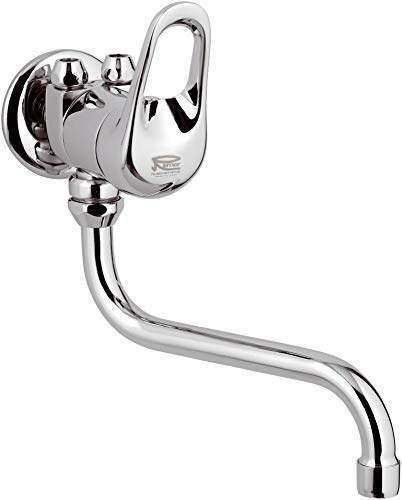 Remer - Rubinetto PER LAVELLO A MURO con bocca girevole, per bassa pressione - Serie kiss - K41BPnoiva