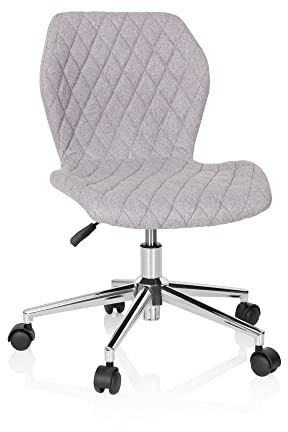 hjh OFFICE 670951 Kinder- und Jugendstuhl Joy II Stoff Hellgrau Schreibtischsessel mit Rollen, mitwachsend