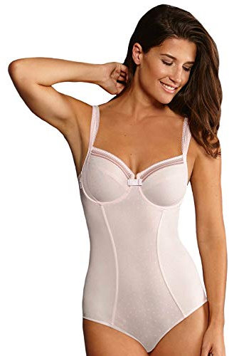 Rosa Faia 3403-598 Women's Emily Powder Rose Pink Spotted Underwired Bodysuit One Piece Body 4D
