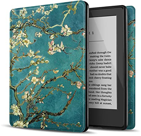 TNP Étui Fin et léger pour Kindle 10ème génération avec Mise en Veille/Marche Automatique pour liseuse Amazon Kindle 6 10th Gen Almond Blossom - Van Gogh