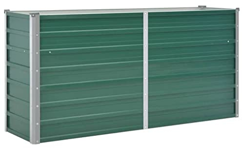 vidaXL Garten Pflanzkübel Verzinkter Stahl 160x40x77cm Grau Blumenkasten Hochbeet