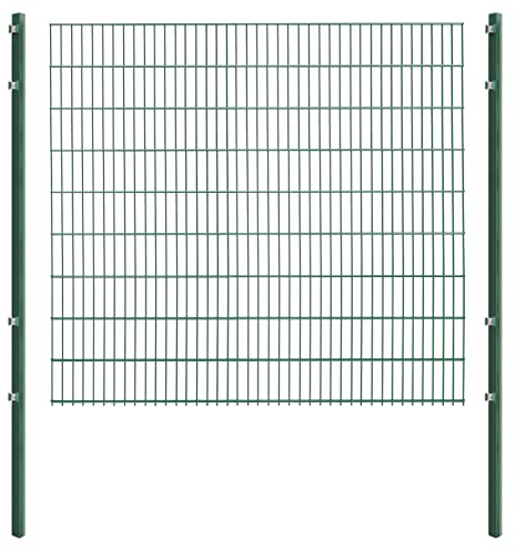Doppelstabmattenzaun - Komplettset inkl. Pfosten und Montagematerial - Verschiedene Längen und Höhen – Grün oder Anthrazit (L 4 m | H 183 cm | Grün)