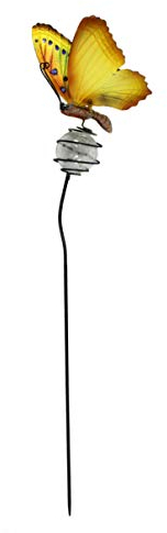 DARO DEKO Metall Garten-Stecker Schmetterling mit Solar Beleuchtung 95cm 1 Stück