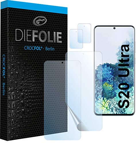 Crocfol Schutzfolie vom Testsieger [2 St.] kompatibel mit Samsung Galaxy S20 Ultra- selbstheilende Premium 5D Langzeit-Panzerfolie