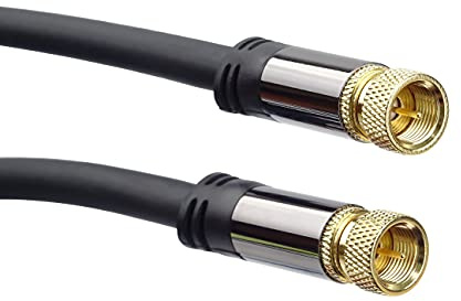 PremiumCord Satellitenantenne HQ-Kabel F-Stecker auf F-Stecker (135 dB), 4X geschirmt, Metallverbinder, Länge 3 m